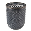 Glass Tea Light Houder Grey Ø 9x11 cm