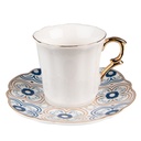 Tazzina da caffè con piattino Bianco 8x6x6 / Ø 12x1 cm / 95 ml