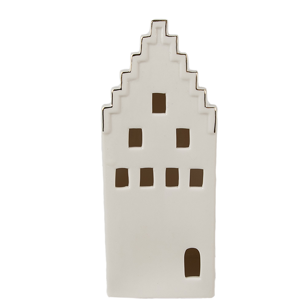Decoratie huisje met LED 8x8x20 cm