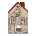 Kerzenhalter Weihnachten Häuschen Grau Rot 8x7x13 cm