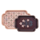Dekoratives Tablett (2er Set) Rosa Violett 46x30x5 / 35x24x5 cm