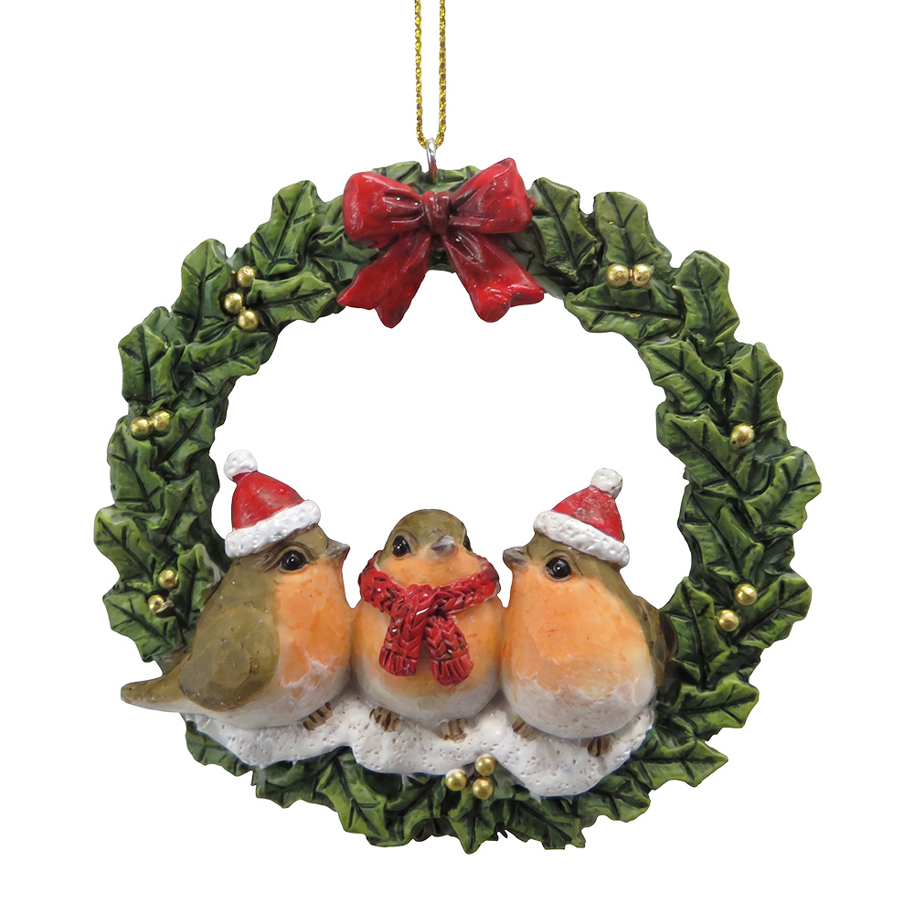 Decorazione pendente uccelli Verde Arancio 10x3x10 cm