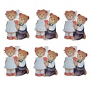 Molletta con Orsi (set 6) Marrone Bianco 4x1x5 cm