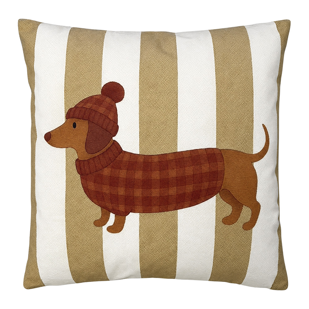 Cushion filled Brown Beige 45x45x4 cm