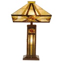 Tiffany Tischlampe Beige ,Braun 42x42x71 cm E27/max 2x60W E14/max 1x15W