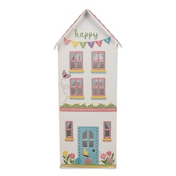 [6Y5994] Dekoration Haus Weiß Rosa 11x12x28 cm