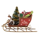 Décoration de Noël Traîneau Rouge Couleur or 17x8x12 cm