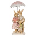 Decoration Statue Rabbits Brown Pink 9x9x19 cm