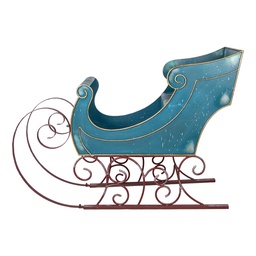 [5Y1325] Decorazioni Natalizie Slitta Blu 137x50x98 cm
