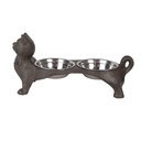 Ciotola cibo Animali Domestici Marrone 39x15x19 cm / 2x225 ml