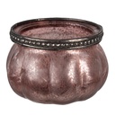 Porte-lampion en verre Rose Ø 9x6 cm