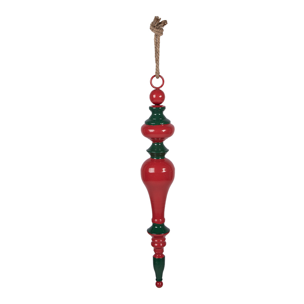 Ciondolo decorazione Natale Rosso Verde Ø 9x57 cm