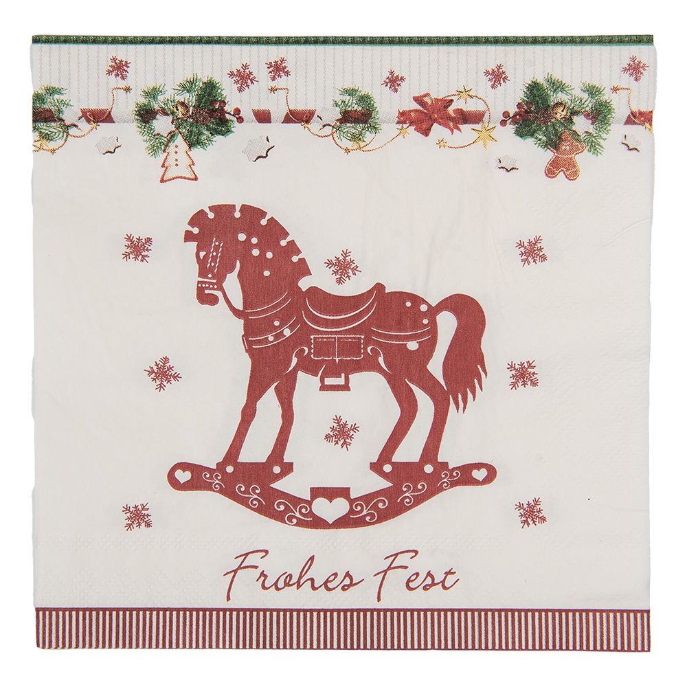 Paper napkins White Red 33x33 cm (20)