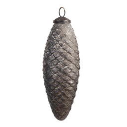 [6GL4537M] Weihnachtskugel Silberfarbig Ø 6x16 cm