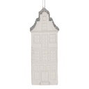 Ciondolo di decorazione di una Casetta Bianco Color argento 4x4x11 cm