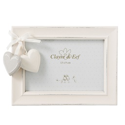 [2F0477] Picture Frame Heart White 16x2x12 cm / 13x9 cm