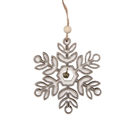 [66582] Decoratie hanger sneeuwvlok 11x1x11 cm