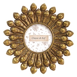 [2F1439] Photo frame Brown Ø 22x3 cm / Ø 10 cm