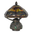 Tiffany Tischlampe Rot, Braun Ø 22x21 cm E14/max 1x40W