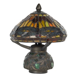 [5LL-9295] Lampe de table Tiffany Rouge, Marron Ø 22x21 cm E14/max 1x40W