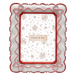 [2F1393] Cadre photo Blanc Rouge 15x2x20 cm / 10x15 cm