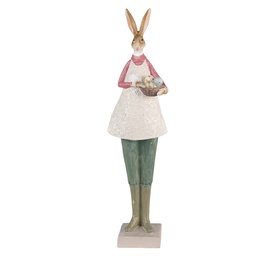 [6PR3610] Image de décoration Lapin Beige Vert 9x7x36 cm