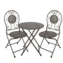 Bistroset Bistrotisch Bistrostühle (3-tlg.) Grün Ø 60x71 / 50x40x93 cm (2)