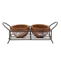 [6Y4804] Pflanzenständer drinnen Braun 30x12x10 cm