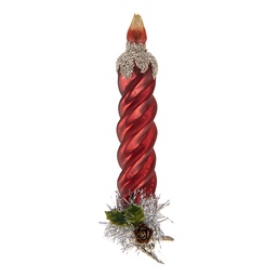 [6GL5429] Clip bougie ornement de Noël Rouge Couleur argent 3x3x16 cm