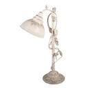 Tischlampe Beige Grau 35x19x62 cm E27/max 1x60W