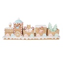 Decorazione Treno Marrone Bianco 47x10x17 cm