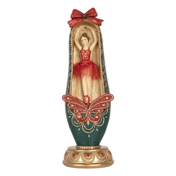 [6PR6316] Decorazione Ballerina in scarpa da ballo Rosso Verde 7x7x19 cm