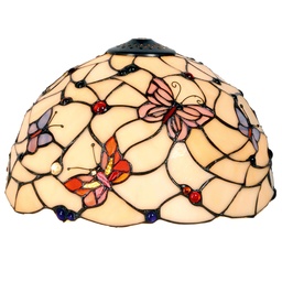 [5LL-770] Lampenschirm Tiffany Beige, Rosa Ø 30x20 cm