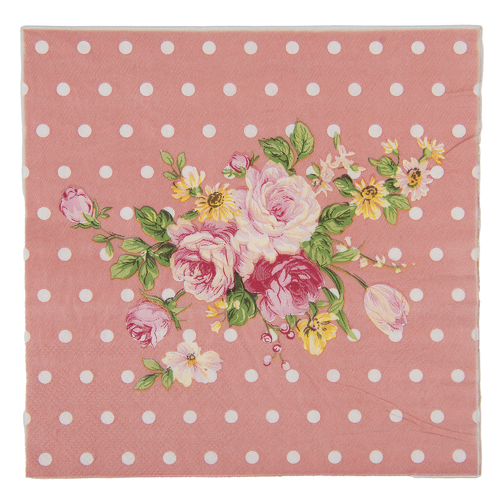 Serviettes en papier Rose Vert 33x33 cm (20)