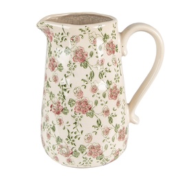 [6CE1563L] Pichet décoratif Rose, Beige 20x14x23 cm