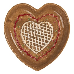 [6CE2325] Crockery Breakfast Plates Brown White 17x17x3 cm