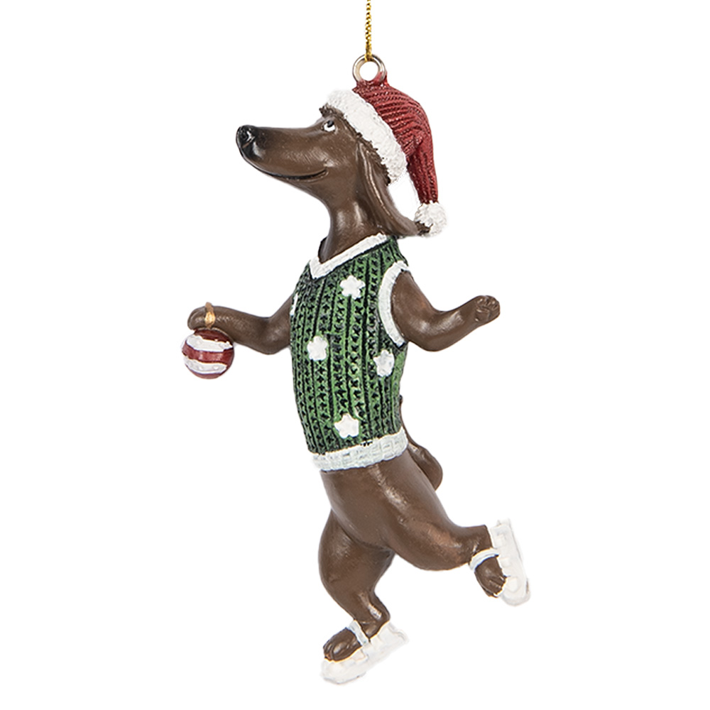 Decoratie hanger hond 6x3x10 cm