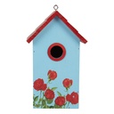 Casetta per Uccelli Blu Rosso 15x10x22 cm