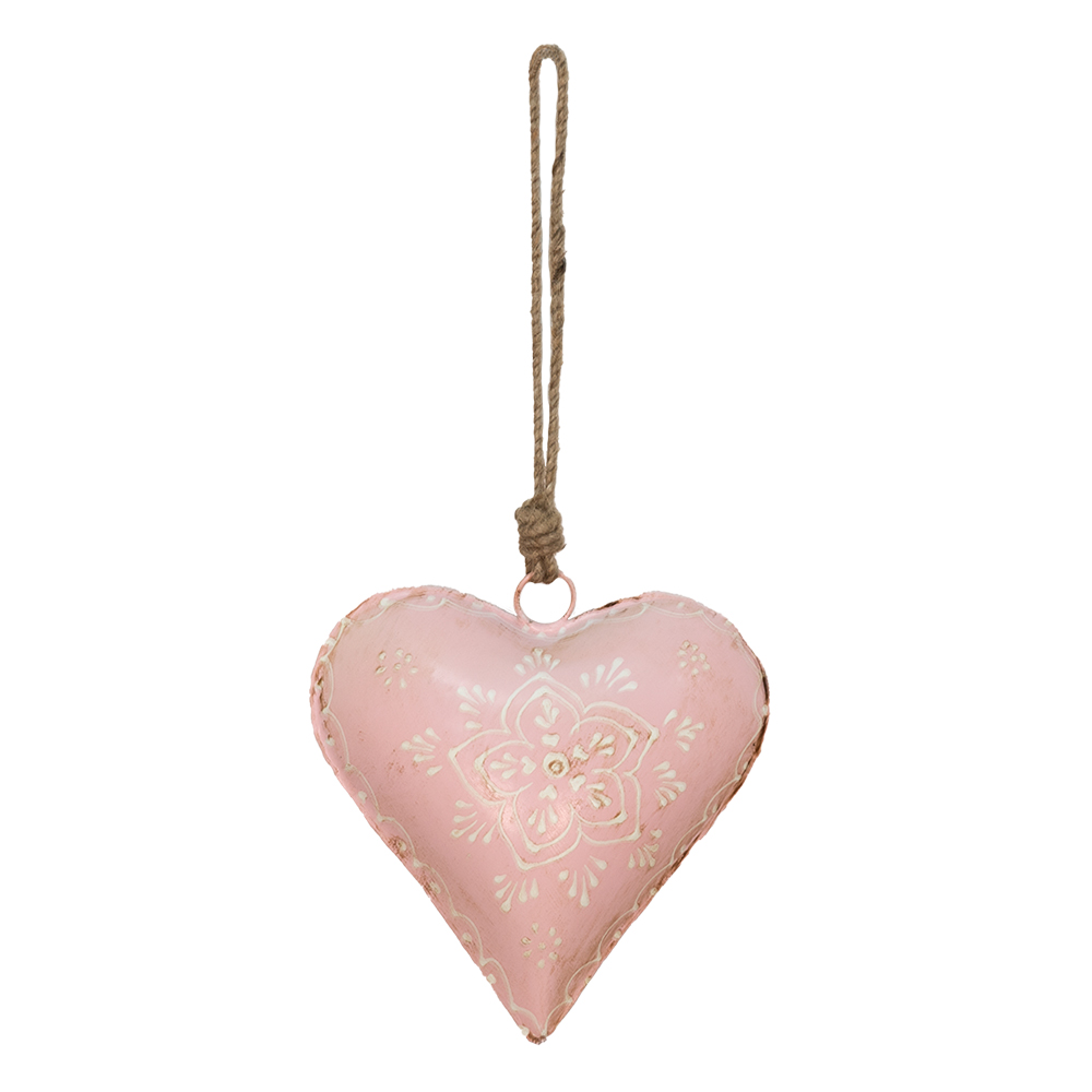 Decorative Hanger Heart Pink 15x5x15 cm