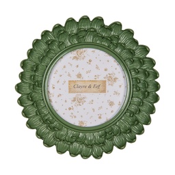 [2F1257] Photo frame Green Ø 17x3 cm / Ø 10 cm
