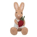 Image de décoration Lapin Marron Rouge 10x10x19 cm