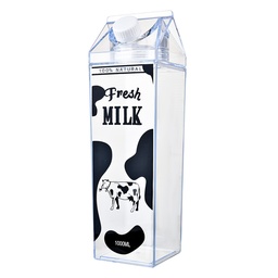 [65707] Bottiglia per bere Trasparente Nero 8x8x26 cm / 1000 ml