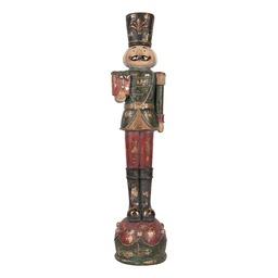 [6PR6454] Weihnachtsdeko Nussknacker Rot Grün 12x11x47 cm