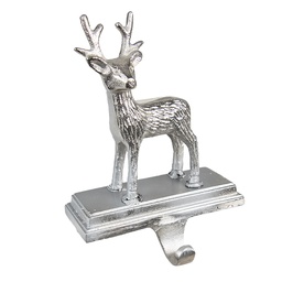 [6AL0071] Haken für Weihnachtssocke Rentier Silberfarbig 15x9x21 cm