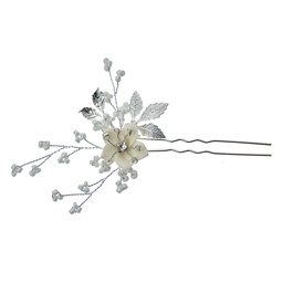 [JZHC0056] Epingle à Cheveux Argent Blanc 6x1x12 cm