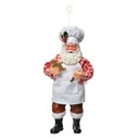 Decorazioni Natalizie Pendente Babbo Natale Bianco Rosso 9x6x17 cm