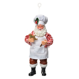 [66243] Décoration de Noël pendentif père Noël Blanc Rouge 9x6x17 cm