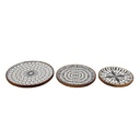 Plats de service (set de 3) Multicouleur Ø 28x2 / Ø 23x2 / Ø 20x2 cm