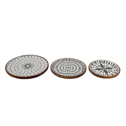 [6H1976] Piatti da portata set da 3 Multicolor Ø 28x2 / Ø 23x2 / Ø 20x2 cm