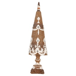 Clayre & Eef Decoratie Kerstboom Ø 9x31 cm Bruin Kunststof